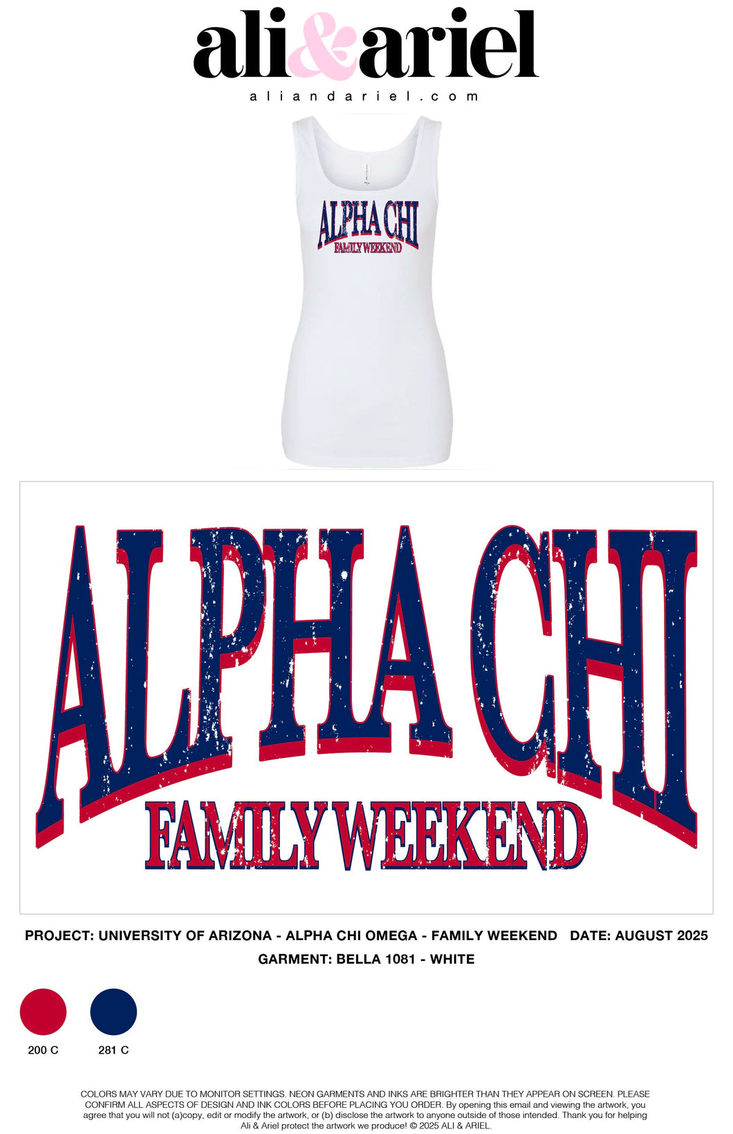 AZ Alpha Chi Omega Family Weekend 2025 - TANK