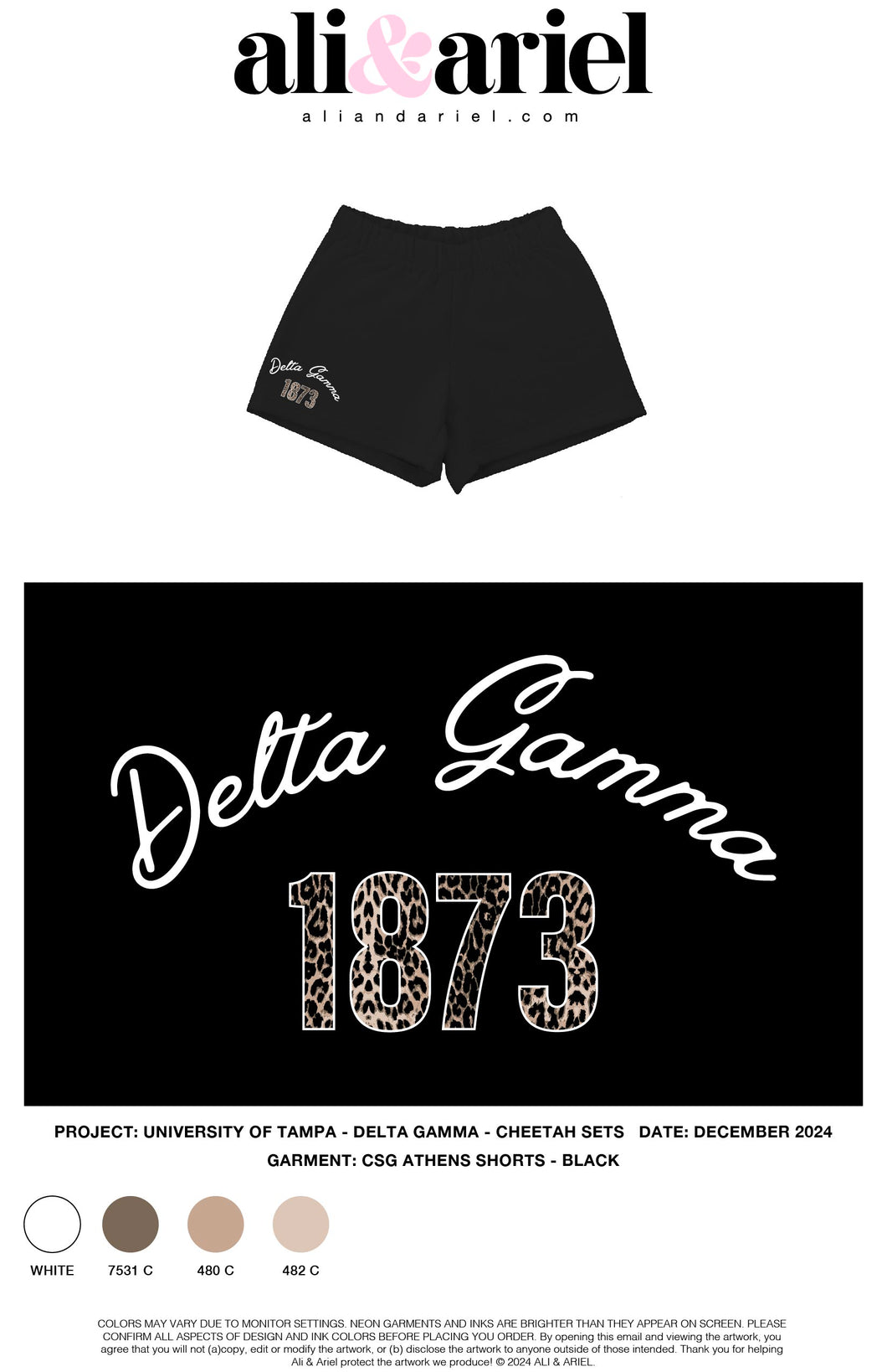 University of Tampa | Delta Gamma Cheetah Shorts 2025