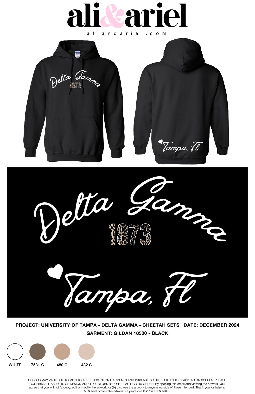 University of Tampa | Delta Gamma Cheetah Hoodies 2025