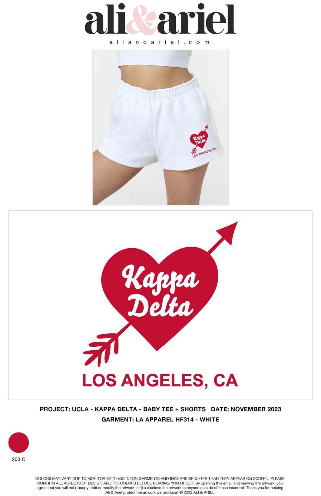 UCLA Kappa Delta Heart Shorts 2023
