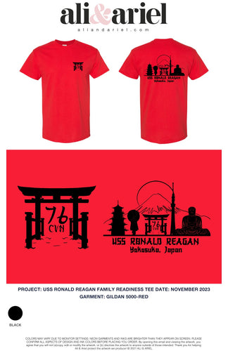 CHILD  Black Graphic Tees - USS RONALD REAGAN CVN 76 - Fall 2023