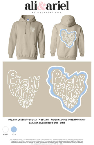 University of Utah | Pi Beta Phi | Fall Merch Shop 2023 - Doodley Heart