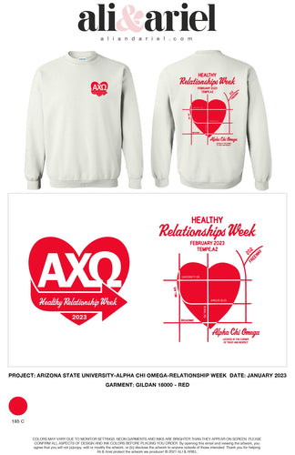 ASU AXO Healthy Relationships Week - White Crewnecks