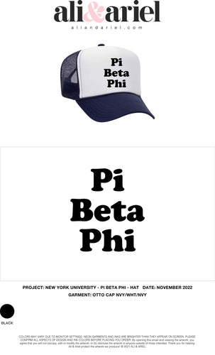 NYU Pi Beta Phi Navy Trucker Hat